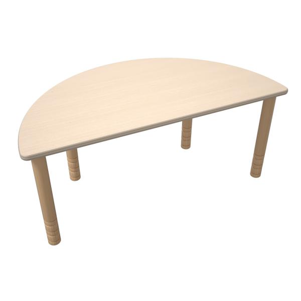 Halbrunder Flexi Tisch, hvstb. 58-76 cm, HPL